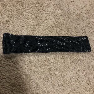 Express Black Beaded Elastic Belt